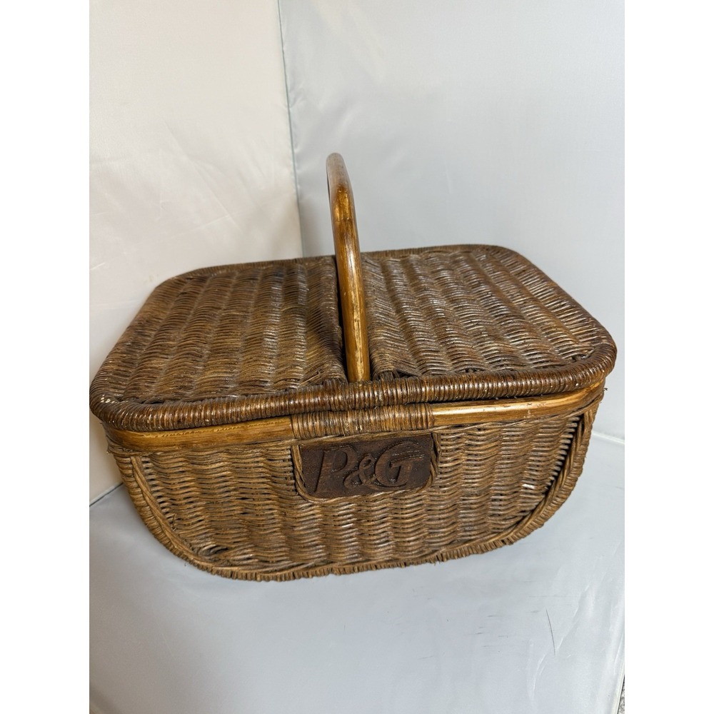 Vintage Proctor & Gamble P&G Wicker Advertising Picnic Basket 1970 Promotional